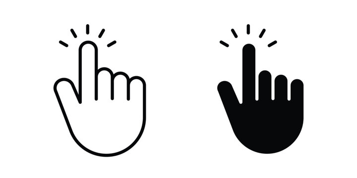 Click Hand icon elements. icon in trendy flat and stroke style