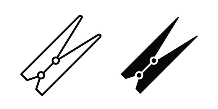 Clothespin icon elements. icon in trendy flat and stroke style