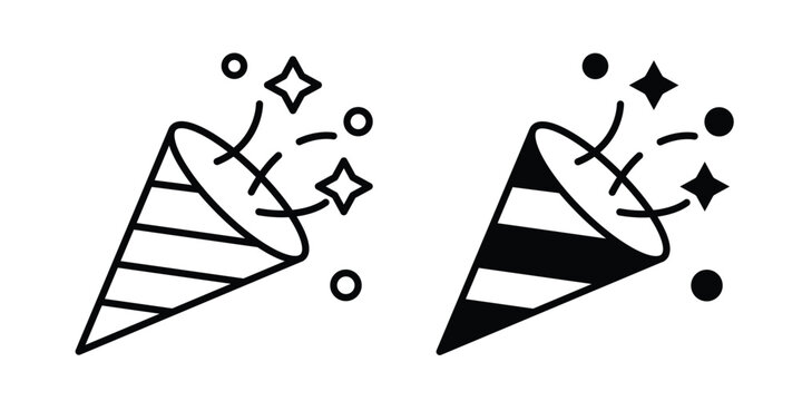 Confetti icon elements. icon in trendy flat and stroke style