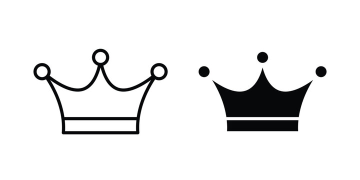 Crown icon elements. icon in trendy flat and stroke style