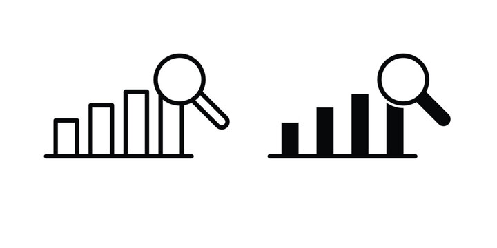Data analytics icon elements. icon in trendy flat and stroke style