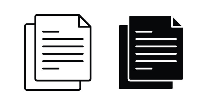 Document icon elements. icon in trendy flat and stroke style