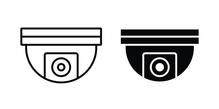 Dome cctv camera icon elements. icon in trendy flat and stroke style