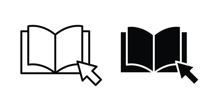Ebook icon elements. icon in trendy flat and stroke style