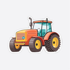 Obraz premium Cartoon Tractor Illustration
