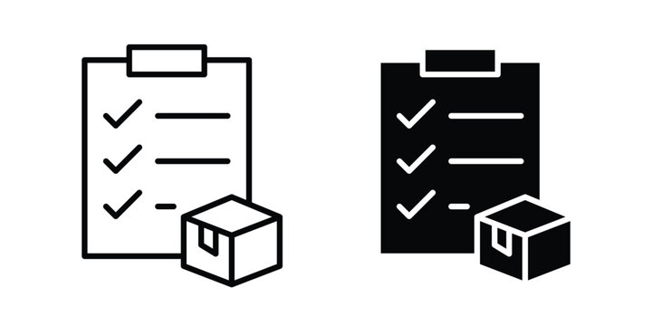 Inventory control icon elements. icon in trendy flat and stroke style