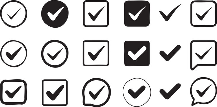 Checklist Tick Symbol Set Minimal UI and Web Icons