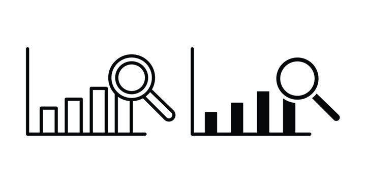 Market prediction icon elements. icon in trendy flat and stroke style