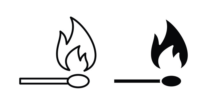 matchstick icon elements. icon in trendy flat and stroke style