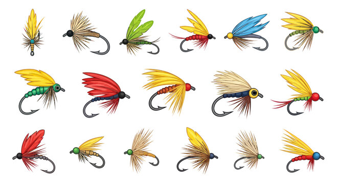 Assortment of Colorful Fishing Lures, Fly Fishing Tackle Collection