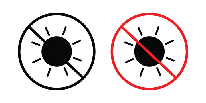 No sun icon elements. icon in trendy flat and stroke style