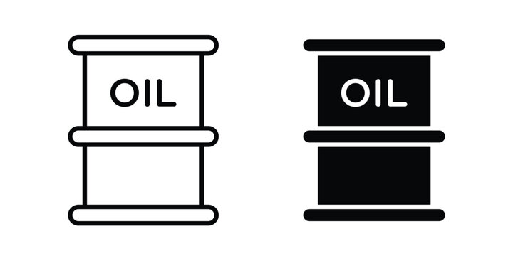 Oil drum container icon elements. icon in trendy flat and stroke style