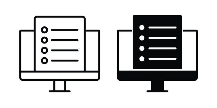 Online test icon elements. icon in trendy flat and stroke style