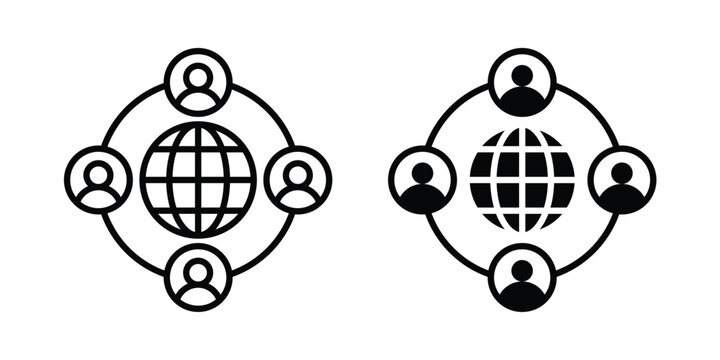 Outsourcing icon elements. icon in trendy flat and stroke style