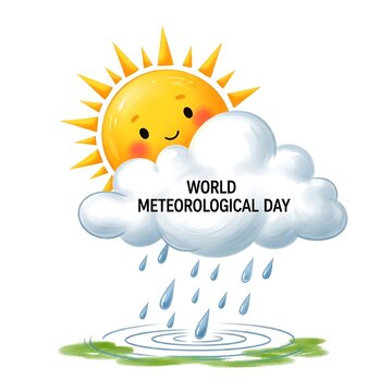 World Meteorological Day Weather Illustration.