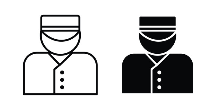 Porter icon elements. icon in trendy flat and stroke style