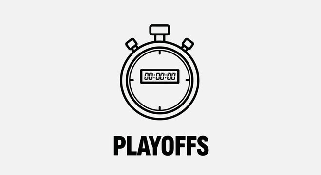 Stopwatch Depicting Playoffs Time With Simple Design and Minimalistic Aesthetic for Sporting Events