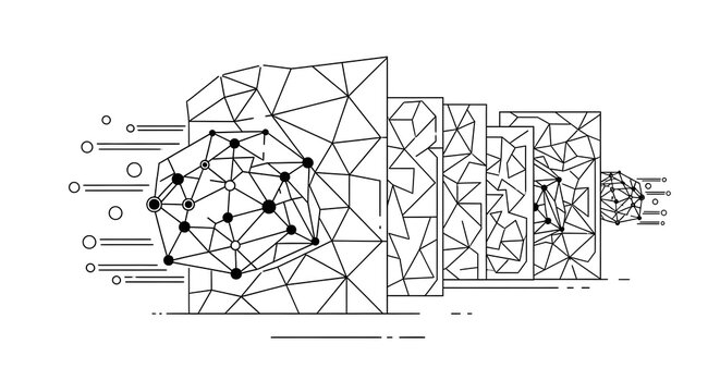 Abstract Neural Network Architecture Illustration for Artificial Intelligence and Deep Learning Concepts