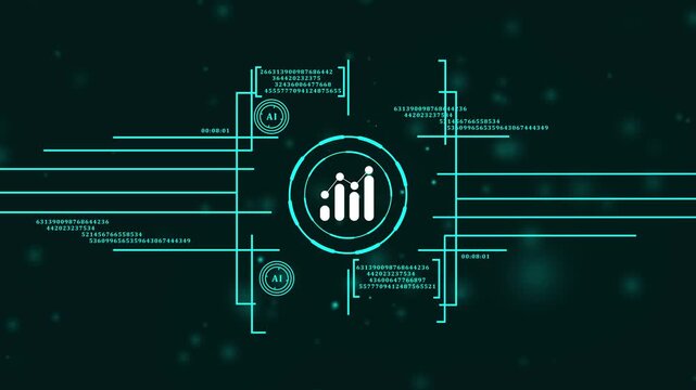 virtual graph for sensitive data safety. internet safety firewall on abstract hud background. futuristic cyber security interface with digital business graph symbol.4k video