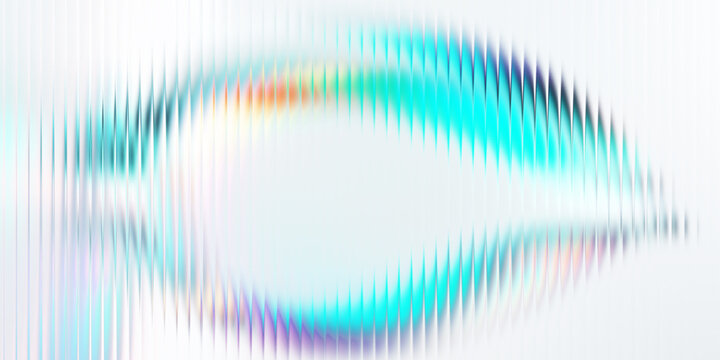 Close-up abstract eyelashes with colorful light reflection on eye surface