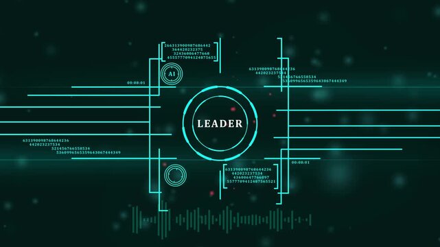 Internet, business, Technology and network concept.Successful team leader. Business leadership concepts. A successful team leader is a manager market leader. Virtual button.4k video
