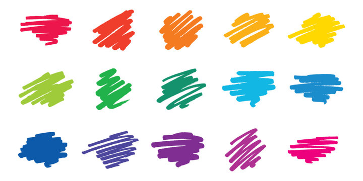 Set of brush paint stroke texture swatch Hand painted background Ink scribble dab clipart Paint smudge for tags and stamps design, beauty fashion poster