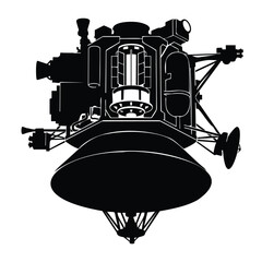 Complex space exploration lunar lander module vehicle isolated icon graphic. © Arif