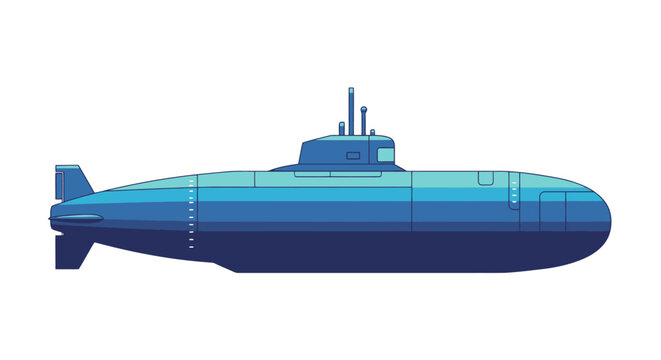Ventral view of a deep sea submersible vessel with a prominent conning tower and diving planes showcasing its marine navigation capabilities beneath dark ocean waters for naval exploration or