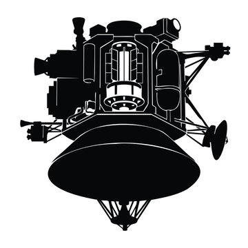 Complex space exploration lunar lander module vehicle isolated icon graphic.