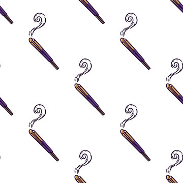 Seamless vector illustration pattern of aromatic incense sticks