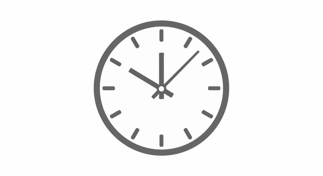A simple line art of a clock face showing approximate time of 1007