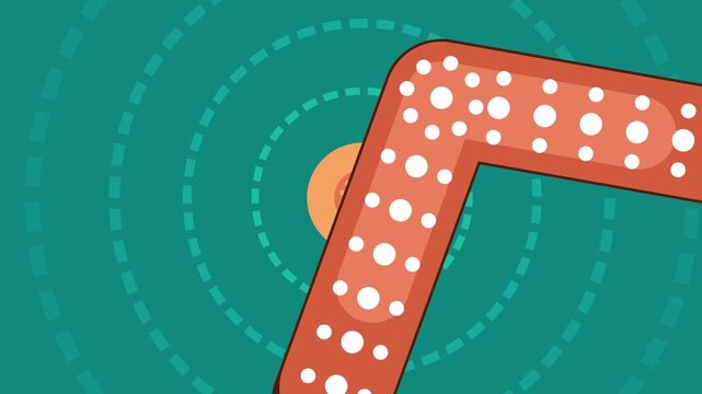 Minimalist Teal Motion Background with Pulsing Concentric Dashed Circles and Orange Focal Point Design