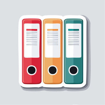 Three colorful ring binders on a gray background