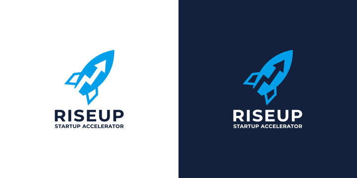 rocket up Logo Design Vector illustration 
