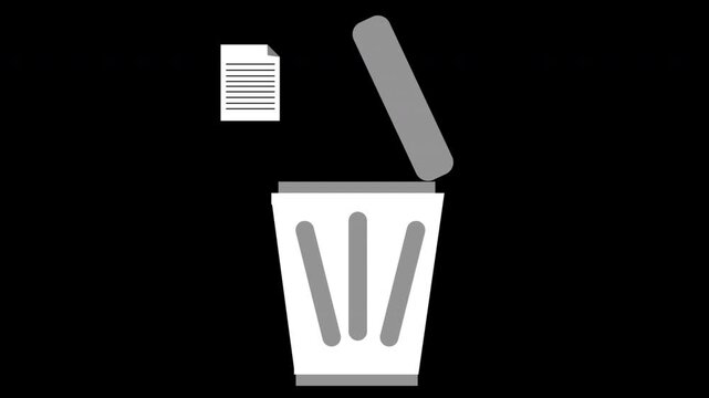 Minimal Trash Bin Delete Overlay Animation with Alpha Channel.