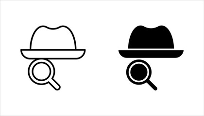 detective concept line icon set. Simple element vector illustration on white background © Ainul