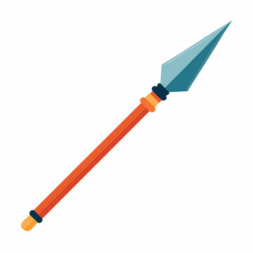 Stylized Spear with Blue Head and Orange Shaft