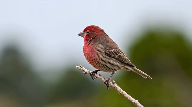 Vibrant Bird Perched on a Branch Against a White Background