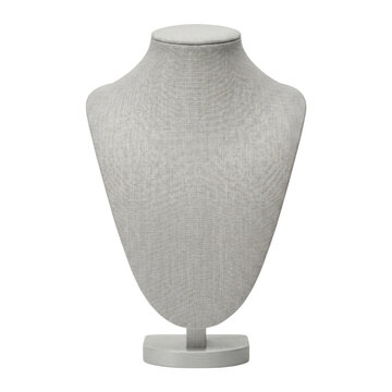 Grey fabric jewelry mannequin head bust