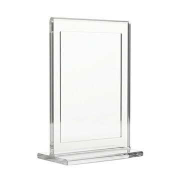 Clear acrylic T-shape sign holder mockup