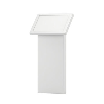 White digital kiosk information stand mockup