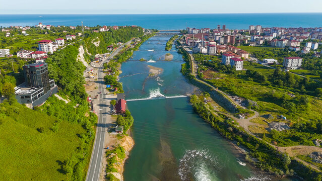 Ardeshen, Turkey - June 25, 2025: The place where the river flow