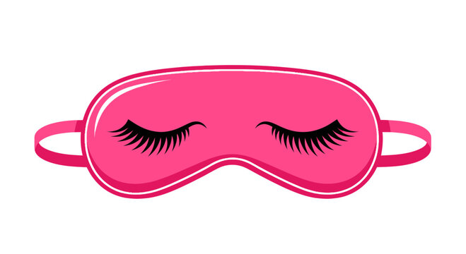 Pink Sleep Mask with Eyelashes, Eye Cover for Sleep and Travel
