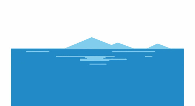 Abstract depiction of ice formations in blue water