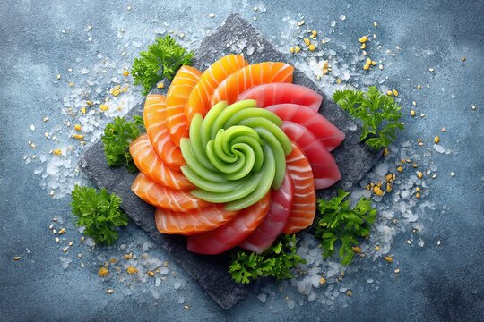 Sushi Platter with Avocado Salmon.