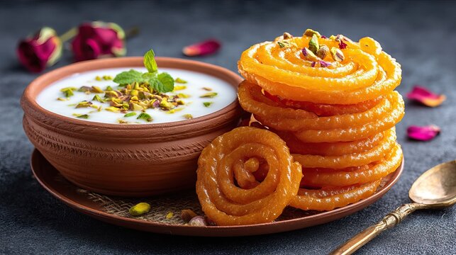 Traditional Indian Jalebi Dessert.