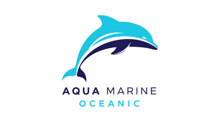 Obraz premium Aqua Marine Oceanic Dolphin Logo Design.