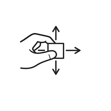 Drag Move Gesture Icon &ndash; Hand Direction Control Vector Symbol
