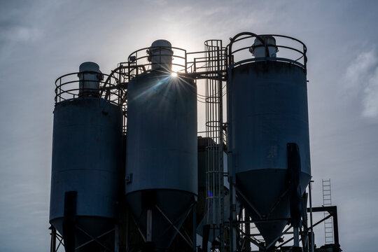 Industrial silos with sunstar