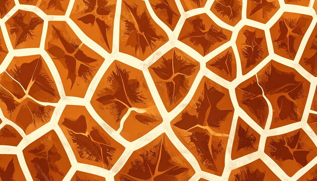 キリン柄のパターン背景_Giraffe pattern background